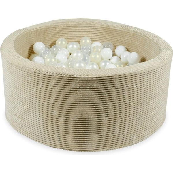 Bacinella 90X40 Beige Cordone Con 300 Palline: Bianco, Madreperla, Trasparente, Opalescente-image