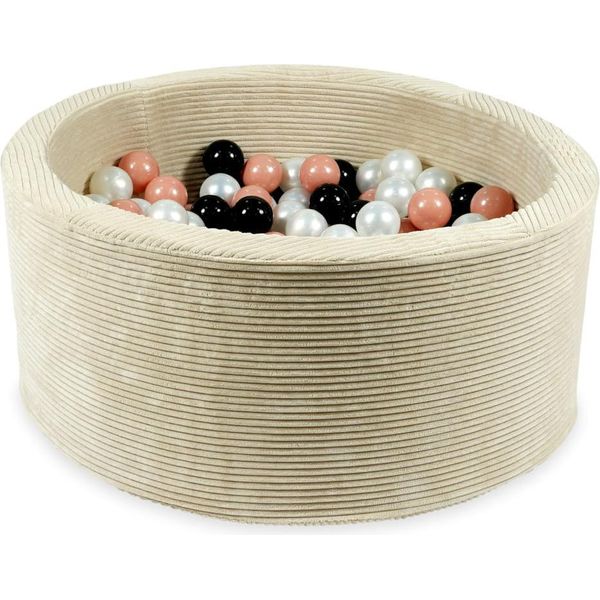 Piscina Secca 90X40 Cord Beige Con 300 Palline: Madreperla, Oro Rosa, Nero-image