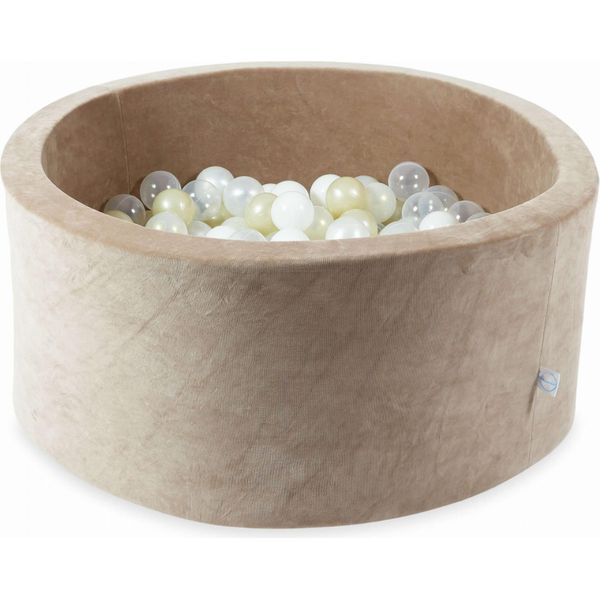 Vasca Di Asciugatura 90X40 Velvet Soft Dark Beige Con 300 Palline: Trasparente, Bianco, Madreperla, Oro Chiaro, Opalescente-image