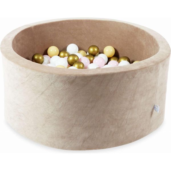Piscina Di Asciugatura 90X40 Velvet Soft Dark Beige Con 300 Palline: Bianco, Rosa Chiaro, Beige, Oro Antico-image