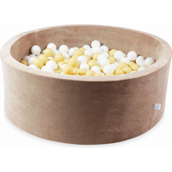 Vaschetta Di Asciugatura 110X40 Velvet Soft Dark Beige Con 500 Palline: Bianco, Beige-image