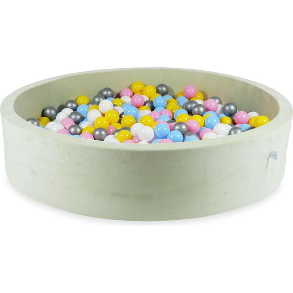 Vaschetta Di Asciugatura 130X30 Velvet Soft Light Mint Con 600 Palline: Bianco, Argento, Rosa Cipria, Giallo, Azzurro-image