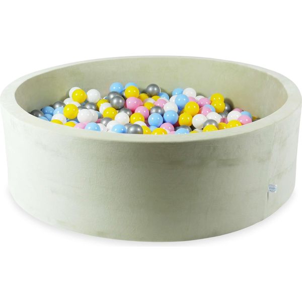Vaschetta Di Asciugatura 130X40 Velvet Soft Light Mint Con 700 Palline: Bianco, Argento, Rosa Cipria, Giallo, Azzurro-image