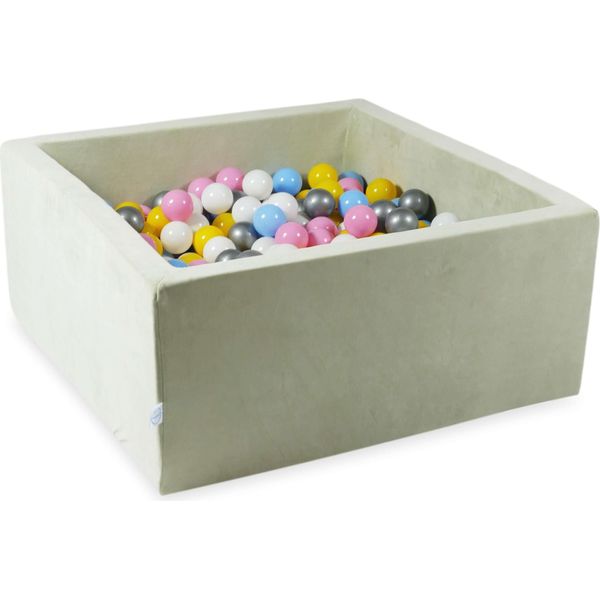 Vaschetta Di Asciugatura 90X90X40 Velvet Soft Light Mint Con 400 Palline: Bianco, Argento, Rosa Cipria, Giallo, Azzurro-image