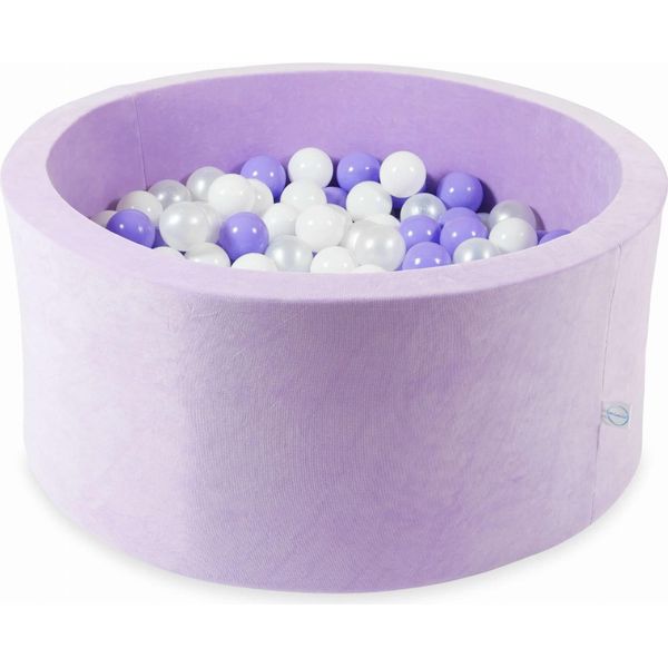 Bacinella 90X40 Velvet Soft Purple Con 300 Palline: Bianco, Madreperla, Erica-image