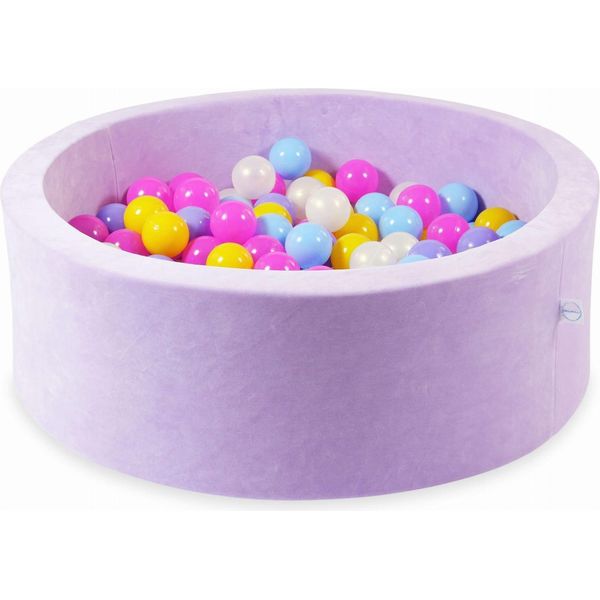 Piscina Secca 90X30 Velvet Soft Purple Con 200 Palline: Rosa, Erica, Giallo, Azzurro, Opalescente-image