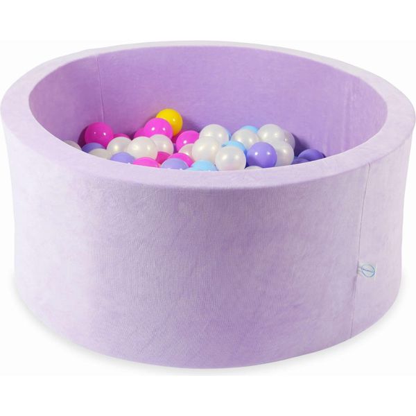 Piscina Secca 90X40 Velvet Soft Purple Con 300 Palline: Rosa, Erica, Giallo, Azzurro, Opalescente-image