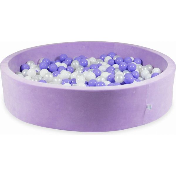 Bacinella 130X30 Velvet Soft Purple Con 600 Palline: Bianco, Madreperla, Erica-image