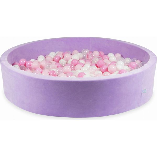 Vaschetta Di Asciugatura 130X30 Velvet Soft Purple Con 600 Palline: Trasparente, Bianco, Rosa Chiaro, Rosa Cipria-image