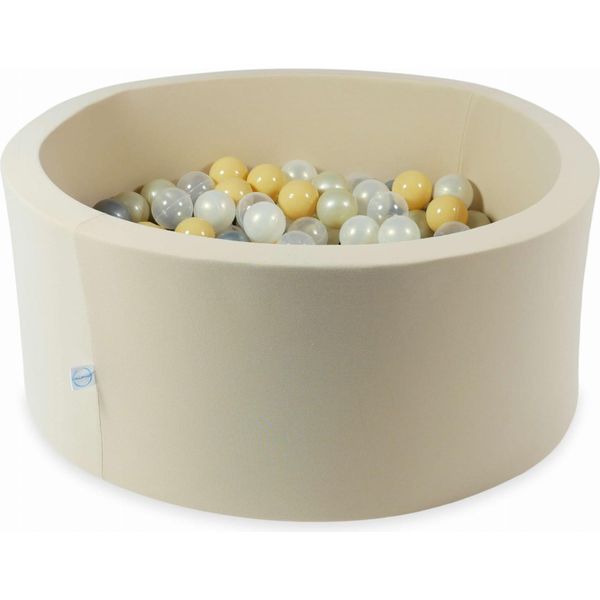 Piscina A Secco 90X40 Beige Con 300 Palline: Trasparente, Opalescente, Oro Chiaro, Argento, Beige-image