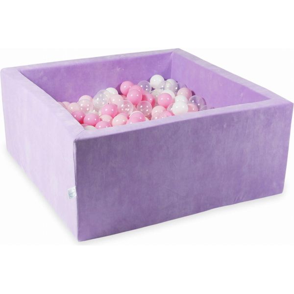 Vaschetta Di Asciugatura 90X90X40 Velvet Soft Purple Con 400 Palline: Trasparente, Bianco, Rosa Chiaro, Rosa Cipria-image
