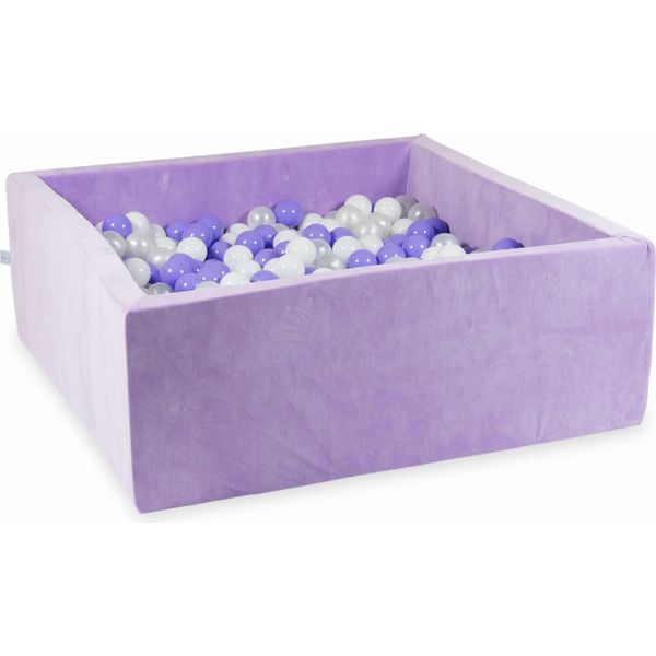 Bacinella 110X110X40 Velvet Soft Purple Con 600 Palline: Bianco, Madreperla, Erica-image