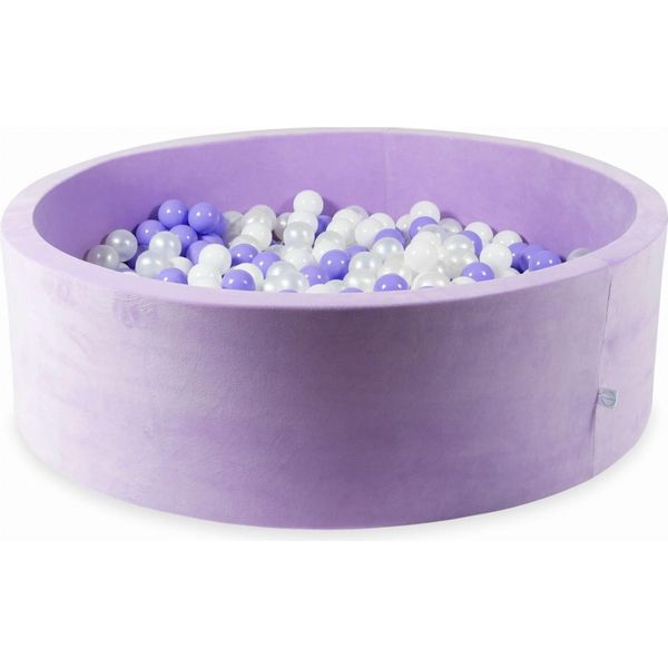 Bacinella 130X40 Velvet Soft Purple Con 700 Palline: Bianco, Madreperla, Erica-image