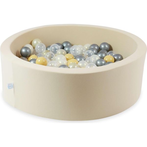 Vasca Di Essiccazione 90X30 Beige Con 200 Palline: Trasparente, Opalescente, Oro Chiaro, Argento, Beige-image