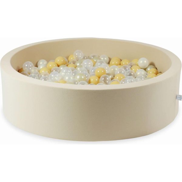 Vasca Di Asciugatura 110X30 Beige Con 400 Palline: Trasparente, Opalescente, Oro Chiaro, Beige-image