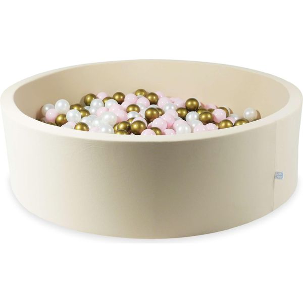 Piscina Secca 130X40 Beige Con 700 Palline: Madreperla, Rosa Chiaro, Oro Antico-image
