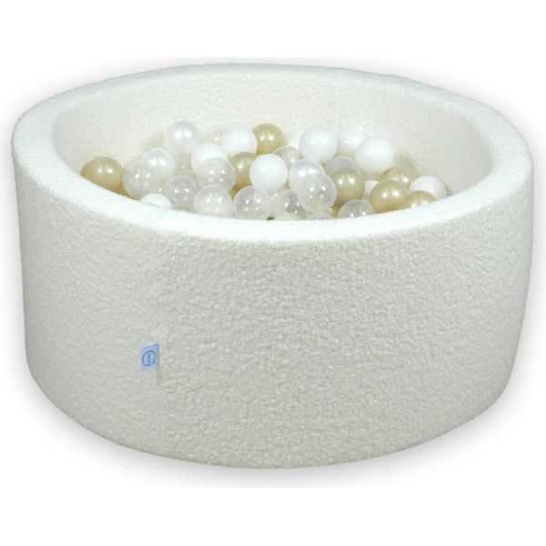 Dry Pool 90X40 Boucle White 300 Palline: Trasparente, Bianco, Madreperla, Oro Chiaro-image