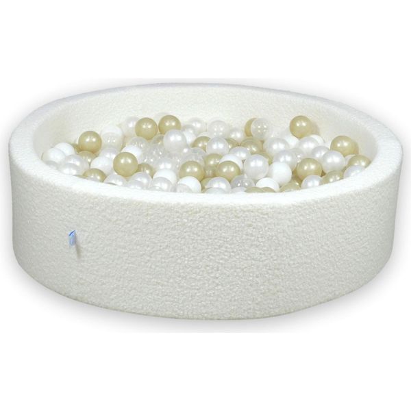 Dry Pool 110X30 Boucle White 400 Palline: Trasparenti, Bianche, Madreperla, Oro Chiaro-image