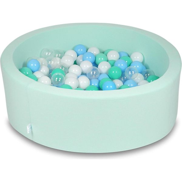 Piscina Secca 90X30Cm Menta Con 200 Palline: Azzurro, Trasparente, Menta, Bianco-image