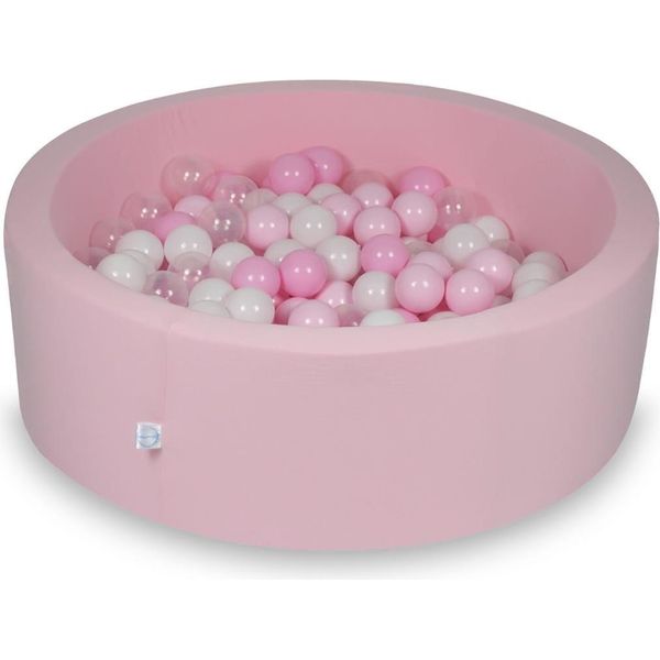 Piscina Secca 90X30Cm Rosa Cipria Con 200 Palline: Rosa Chiaro, Bianco, Trasparente, Rosa Cipria-image