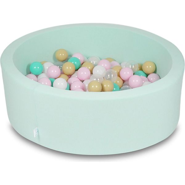 Piscina Secca 90X30Cm Menta Con 200 Palline: Bianco, Rosa Chiaro, Trasparente, Beige, Menta-image