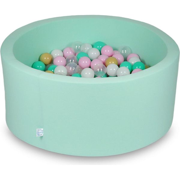 Piscina Secca 90X40Cm Menta Con 300 Palline: Bianco, Rosa Chiaro, Trasparente, Beige, Menta-image