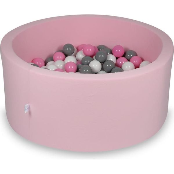 Bacino Di Asciugatura 90X40Cm Rosa Cipria Con 300 Palline: Bianco, Grigio, Rosa Cipria-image