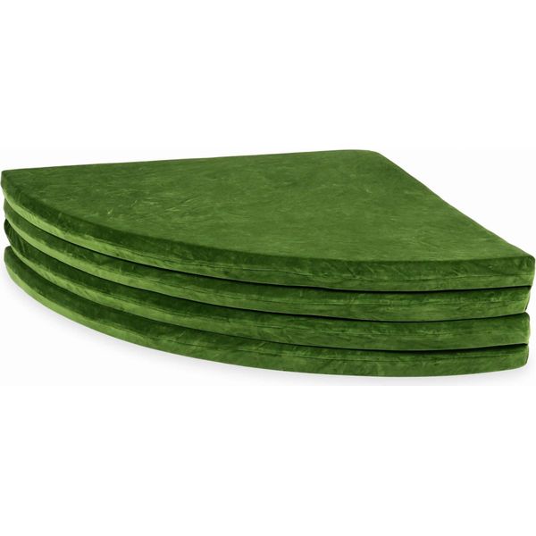 Tappeto Da Gioco 160 Cm Per Bambini, Rotondo, Pieghevole, Velvet Soft, Oliva-image
