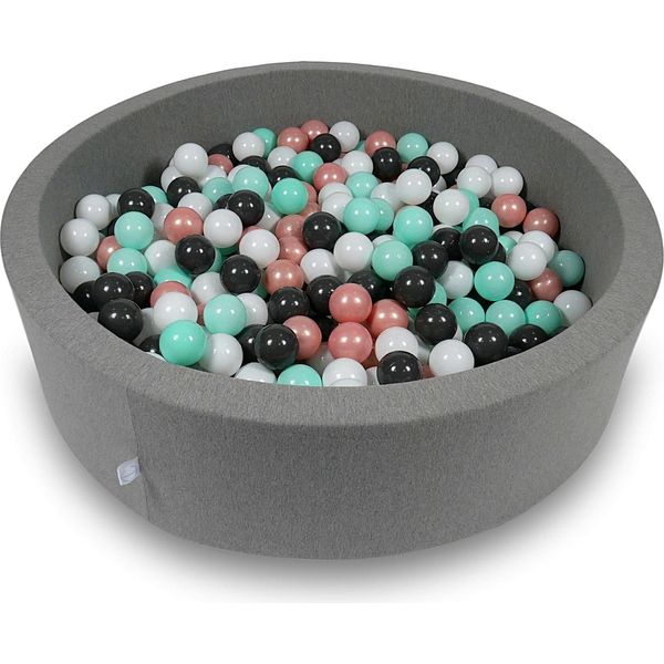 Bacino Di Asciugatura 110X30Cm Grigio Con 400 Palline: Bianco, Oro Rosa, Menta Chiaro, Grafite-image