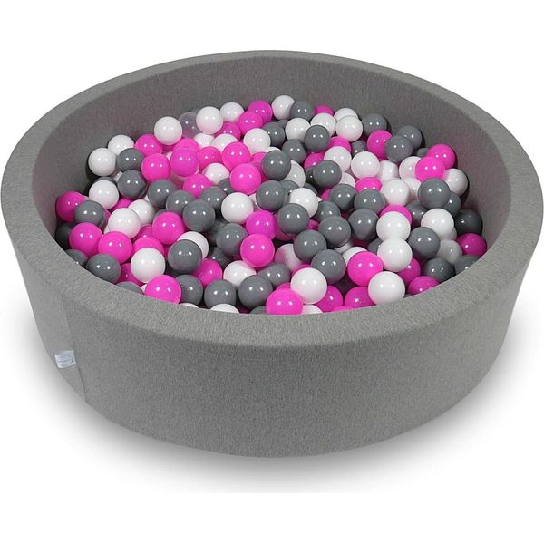 Bacino Di Asciugatura 110X30Cm Grigio Con 400 Palline: Bianco, Grigio, Rosa-image