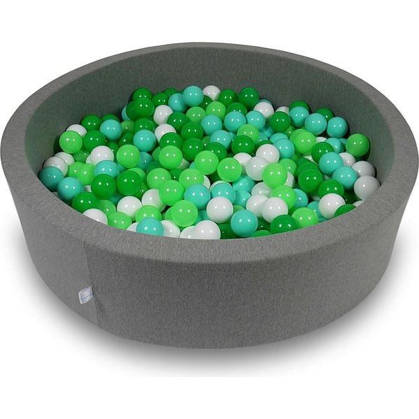Bacino Di Asciugatura 110X30Cm Grigio Con 400 Palline: Bianco, Verde Chiaro, Menta, Verde-image