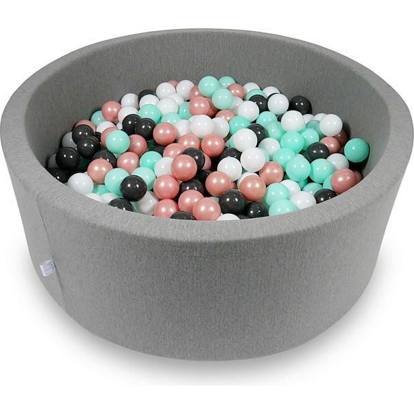 Bacino Di Asciugatura 110X40Cm Grigio Con 500 Palline: Bianco, Oro Rosa, Menta Chiaro, Grafite-image