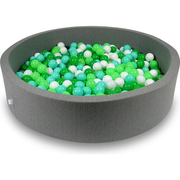 Bacino Di Asciugatura 130X30Cm Grigio Con 600 Palline: Bianco, Verde Chiaro, Menta, Verde-image