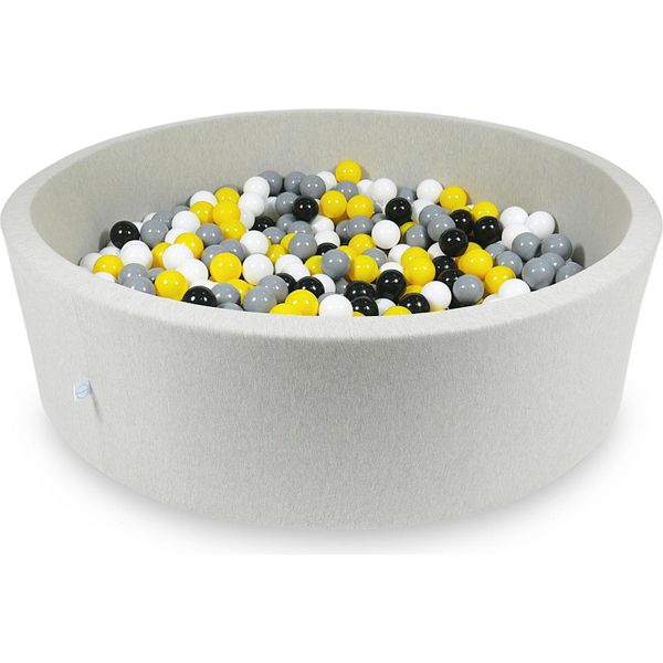 Bacino Di Asciugatura 130X40Cm Grigio Chiaro Con 700 Palline: Giallo, Bianco, Grigio, Nero-image