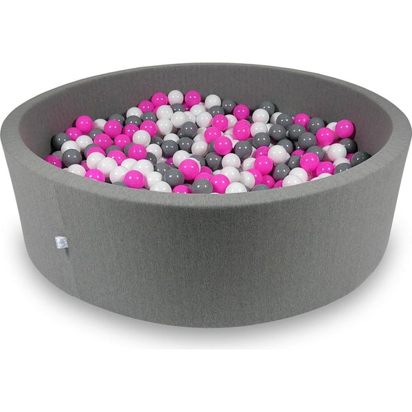 Bacino Di Asciugatura 130X40Cm Grigio Con 700 Palline: Bianco, Grigio, Rosa-image