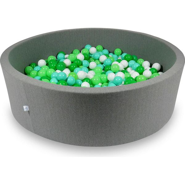 Bacino Di Asciugatura 130X40Cm Grigio Con 700 Palline: Bianco, Verde Chiaro, Menta, Verde-image