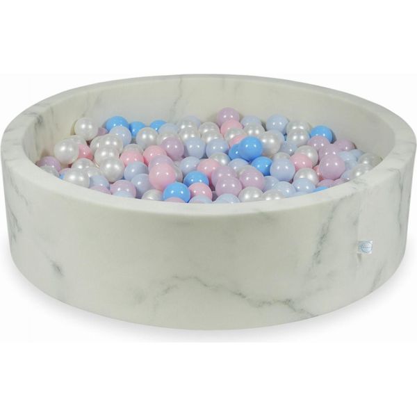 Bacino Di Asciugatura 110X30 In Marmo Con 400 Palline: Rosa Chiaro, Rosa Chiaro Perlato, Azzurro Perlato, Azzurro, Perlato-image