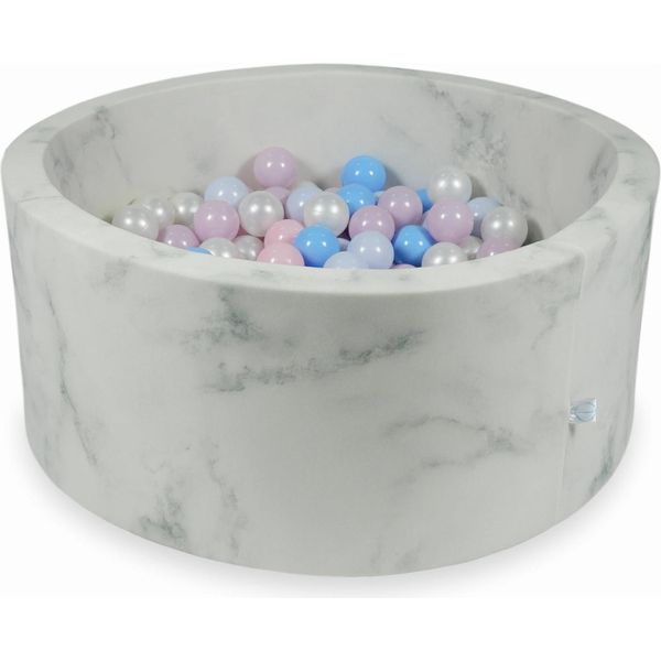Bacino Di Asciugatura 90X40 In Marmo Con 300 Palline: Rosa Chiaro, Rosa Chiaro Perlato, Azzurro Perlato, Azzurro, Perlato-image