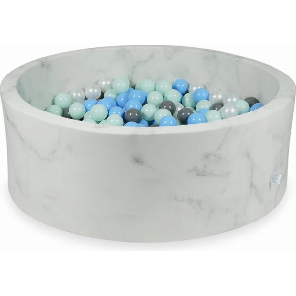 Piscina A Secco 110X40 In Marmo Con 500 Palline: Menta Chiaro, Azzurro, Grigio, Madreperla-image