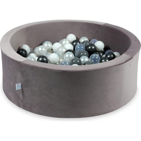 Pista Di Palline 200 Pezzi 90X30 Velluto Viola: Madreperla, Grigio, Bianco, Trasparente, Grafite Metallizzato-image