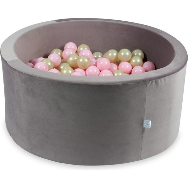 Piscina Di Palline 300 Pezzi 90X40 Velluto Lilla: Oro Chiaro, Rosa Chiaro-image