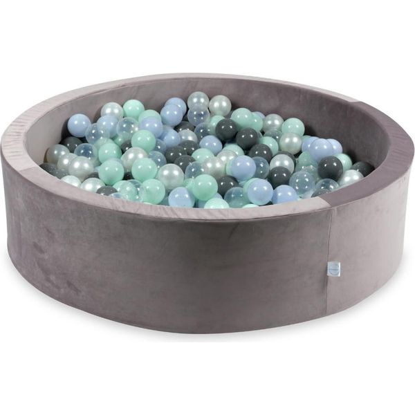 Piscina Di Palline 400 Pezzi 110X30 Velluto Viola: Menta Chiaro, Azzurro, Perla, Grigio, Trasparente, Perla-image