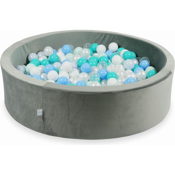 Pista Di Palline 400 Pezzi 110X30 Velluto Grigio: Menta Chiaro, Turchese, Azzurro, Azzurro Perla, Perla, Bianco, Trasparente-image