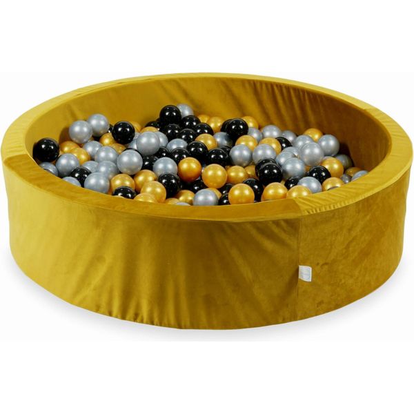 Piscina Di Palline 400 Pezzi 110X30 Velvet Gold: Argento, Oro, Nero-image