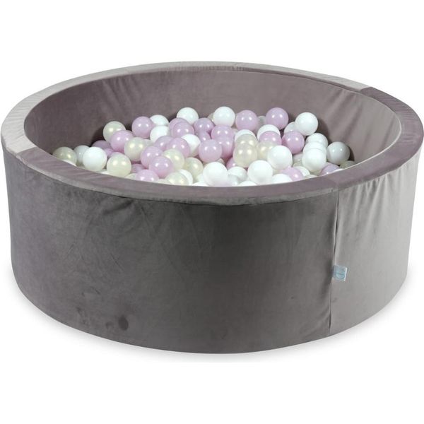Piscina Di Palline 500 Pezzi 110X40 Velluto Lilla: Bianco, Rosa Chiaro Perlato, Opalescente-image