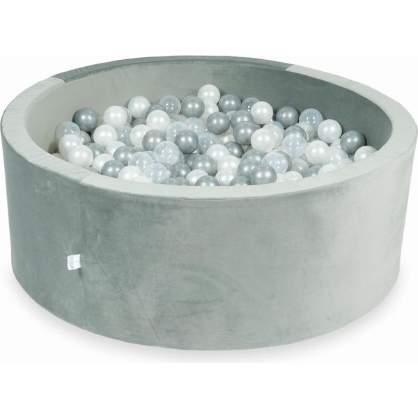 Piscina Di Palline 500 Pezzi 110X40 Grigio Velluto: Trasparente, Madreperla, Argento-image