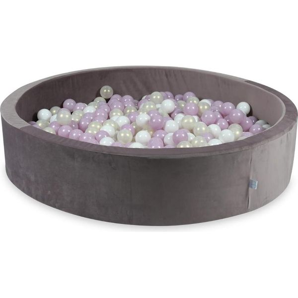 Piscina Di Palline 600 Pezzi 130X30 Velluto Viola: Bianco, Rosa Chiaro, Madreperla, Opalescente-image