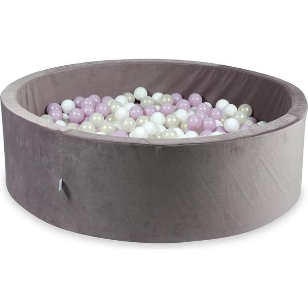 Piscina Di Palline 700 Pezzi 130X40 Velluto Viola: Bianco, Rosa Chiaro Perlato, Opalescente-image