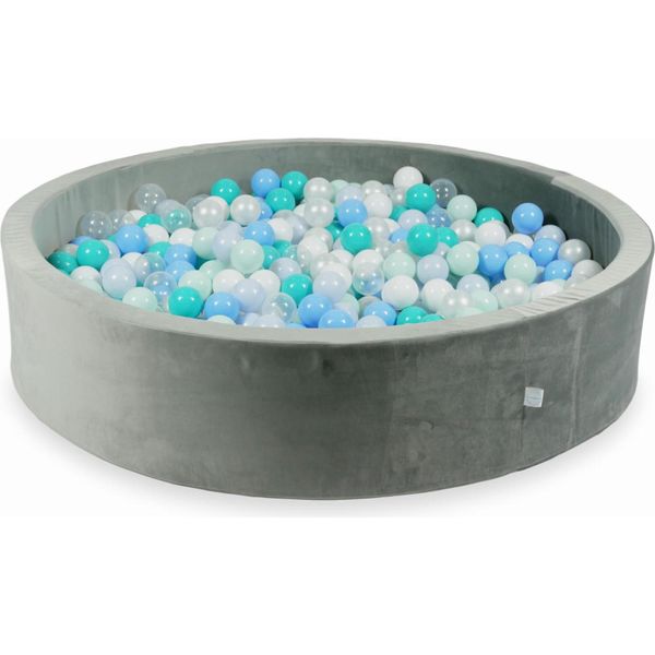 Pista Di Palline 600 Pezzi 130X30 Velluto Grigio: Menta Chiaro, Turchese, Azzurro, Azzurro Perla, Perla, Bianco, Trasparente-image