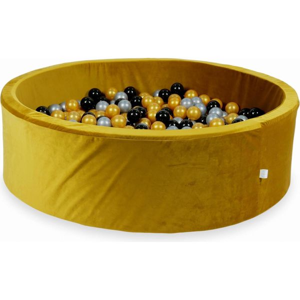 Piscina Di Palline 700 Pezzi 130X40 Velvet Gold: Argento, Oro, Nero-image